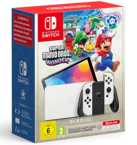 Switch OLED (white) + Super Mario Bros Wonder + 12 Month NSO