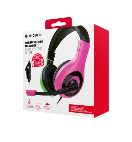 Pink And Green Switch Headset (Nintendo Switch) - Gamesoldseparately