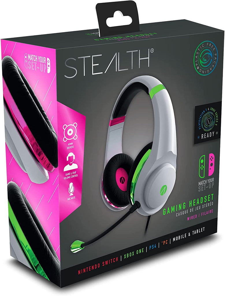 Gamesoldseparately Headset C6-100 Switch, for - Neon Stealth XBOX, PC PS4/PS5, Gaming Green/Pink |